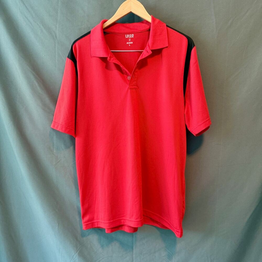 IZOD XFG Pro Series Polo Shirt Men’s Size L Red Black CoolFX Golf Performance